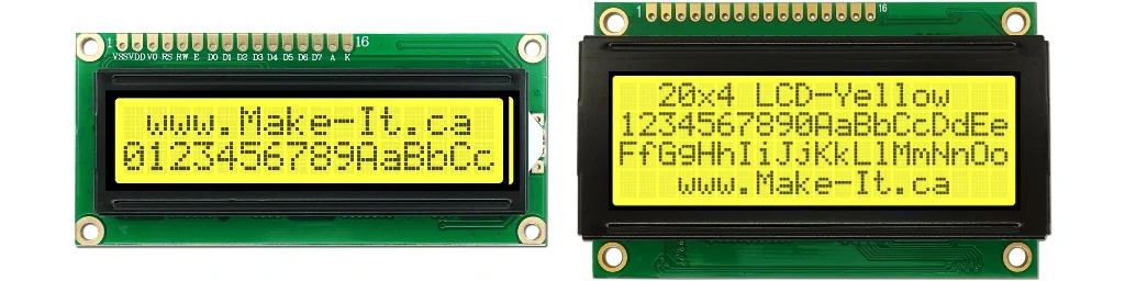 Make-It.ca Displayed on 2x16 and 4x20 LCD Displays - Maker
