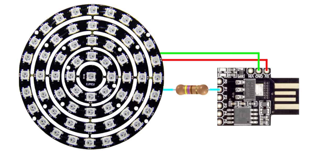 60 LED Pre-soldered 172mm Ring, NeoPixel Compatible WS2812 RGB LED - Cool  Components | CPC