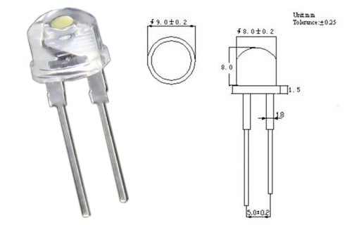 8mm LED Size Specification
