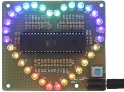 LED Heart Board Complete With LEDs