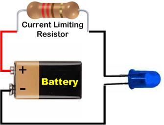 Single LED Dropping Resistor Circuit