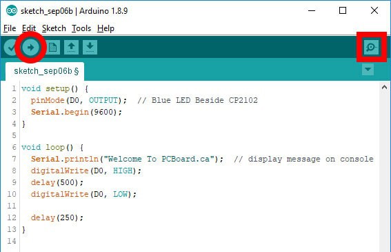 Setting Up NodeMCU on Arduino IDE - Sending the Arduino IDE code to the NodeMCU