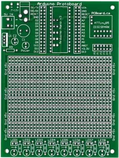 Proto Arduino Bare Prototyping Board for Arduino NANO and ATTiny85