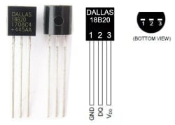 DALLAS DS18B20 Temperature Sensor Pinout